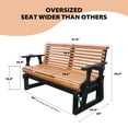thumbnail image 5 of YTGLEN 2 Person Outdoor Glider Bench, Wooden Outdoor Furniture with Cup Holders for Backyard, Garden, Porch, Dark Grey and Brown, 5 of 8