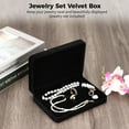 thumbnail image 3 of Jewelry Set Box, Large Velvet Jewelry Set Organizer Showcase Box, Luxury Velvet Jewelry Holder for Necklace, Ring, Earrings, Gift for Women Girls, Black(Jewelry not Included), 3 of 7