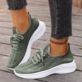 thumbnail image 3 of Rokment Womens Running Tennis Shoes Breathable Mesh Lace up Athletic Memory Foam Walking Trainners Comfortable Casual Fitness Golf Non Slip Work Fashion Sneakers Green Size 6, 3 of 7
