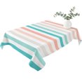 thumbnail image 2 of Aqua Teal Stripe Table Cloth Waterproof Tablecloths, Geometric Grey White Vertical Striped Tablecloth Dining Table Cover for Kitchen Party Tabletop Outdoor, Rectangle Tablecloth 60x102 Inch, 2 of 9
