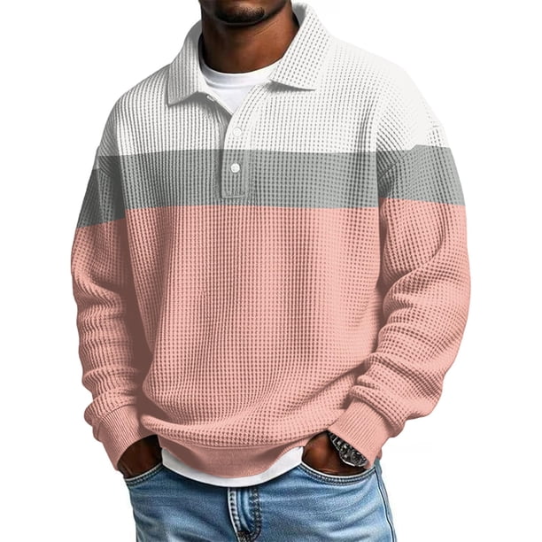 Mens Manga Larga Vintage Impresión Botón Abajo Turndown Cuello Camisa para Verano Desgaste Casual