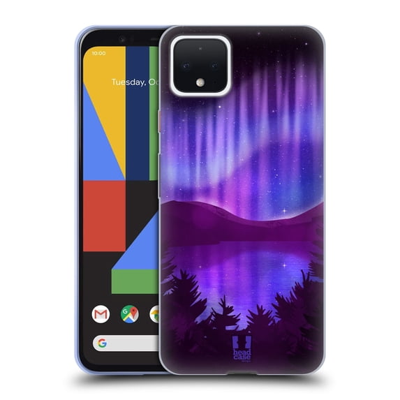 Head Case Designs Northern Lights Lake View Soft Gel Case Compatible with Google Pixel 4