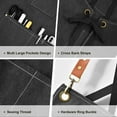 thumbnail image 3 of Chef Apron For Men Women Canvas Aprons With 3 Pockets Cross Back Resistant Work Apron For Cooking Grilling Baking BBQ Barber Kitchen (Black), 3 of 7