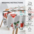thumbnail image 6 of XMXT Waterproof Table Cloth, Christmas Elements Illustration Polyester Round Tablecloth for Dining Room Party Decor Tablecloths, 60 inches, 6 of 8