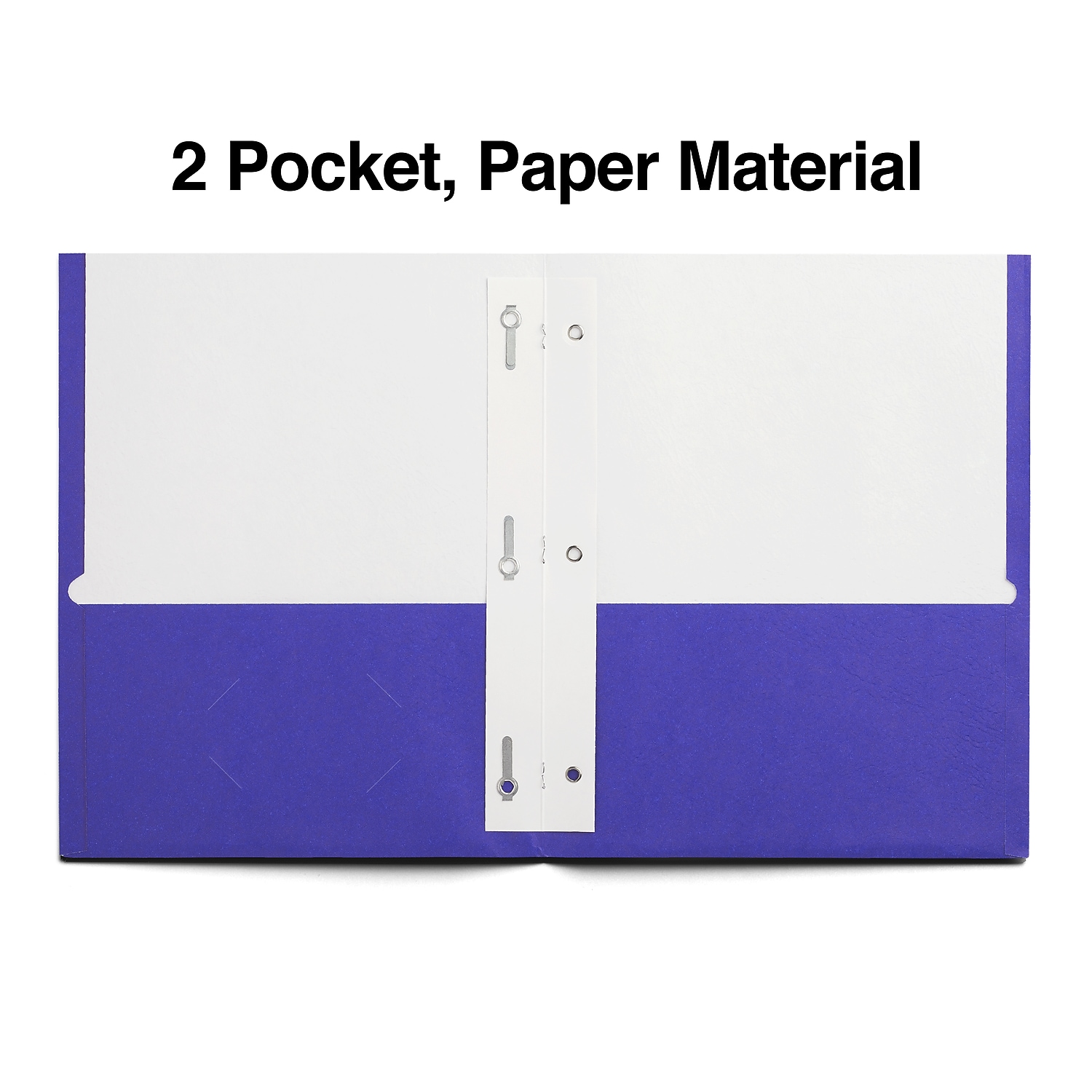 Staples School Grade 2 Pocket Folder with Fasteners Blue 25/Box 27542-CC