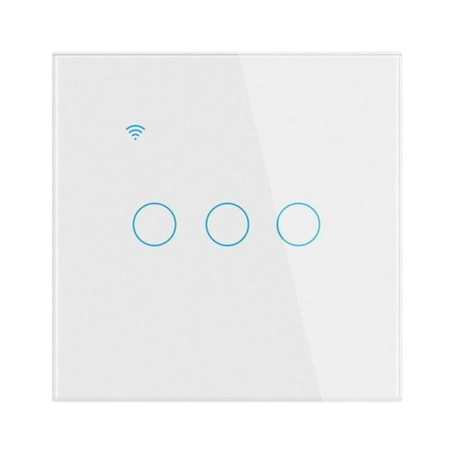 Tuya Interrupteur Lumineux Intelligent Wi‐Fi, Commande Tactile, Aucun Fil Neutre Requis, Gang 1234
