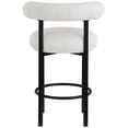 thumbnail image 2 of Meridian Furniture Bordeaux Cream Boucle Fabric Stool, 2 of 9