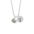 thumbnail image 2 of Delight Jewelry Silvertone Chef Hat Silvertone Script Initial Disc - T - Charm Necklace, 20"+3", 2 of 4