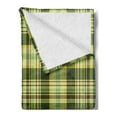 thumbnail image 2 of Olive Green Soft Flannel Fleece Throw Blanket, Quilt Pattern Traditional Scottish Design Checkered Geometrical, Cozy Plush for Indoor and Outdoor Use, 50" x 60", Dark Green Yellow Brown, by Ambesonne, 2 of 5