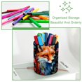 thumbnail image 3 of Organizador de escritorio compacto con portalápices: organizador de maquillaje funcional y juego de accesorios de escritorio, diseño de zorro hermoso, 3 of 5