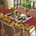 thumbnail image 3 of Cows Sunflowers Table Cloths for 3 Foot Rectangle Tables, Spring Floral Bees Farmhouse Barn Patio Waterproof Elastic Fitted Tablecloths, Washable Rectangular Table Cover for Camping, 3 of 8