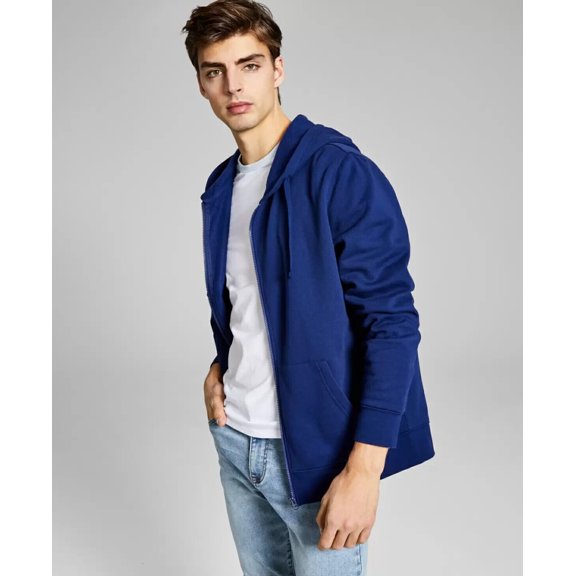 And Now This Men's Zip-Front Hoodie Blue Size XL