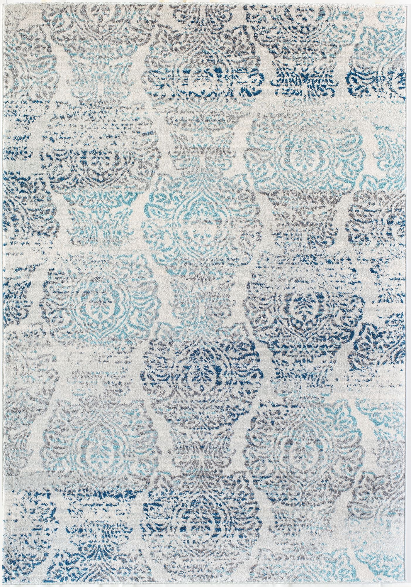 Rugs America Aurea KA10A Dove Slate Geometric Contemporary Blue Area Rug, 8'x10'