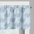 thumbnail image 3 of Ambesonne Whale Window Valance, Cartoon Animal with Smile, 54" X 12", Pale Blue Muave, 3 of 5