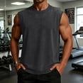 thumbnail image 2 of Leidass Men Vintage Washed Sleeveless Tank Top Soft Cotton Round Neck Loose Fit Retro Casual Vest For Summer Daily Gym Beach Outdoor Street Wear Black XL, 2 of 9