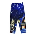 thumbnail image 4 of Sigee Christmas Night Print Women's Soft Pajama Pants - Breathable and Comfortable Lounge Sleep Bottoms with Elastic Waistband and Pockets-X-Large, 4 of 9