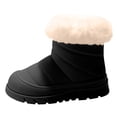 thumbnail image 5 of Platform Snow Boots for Kids Comfy Boys Girls Lug Sole Insulated Warm Waterproof Zip up High Top Outdoor Winter Booties 12 Little Kid Black, 5 of 5