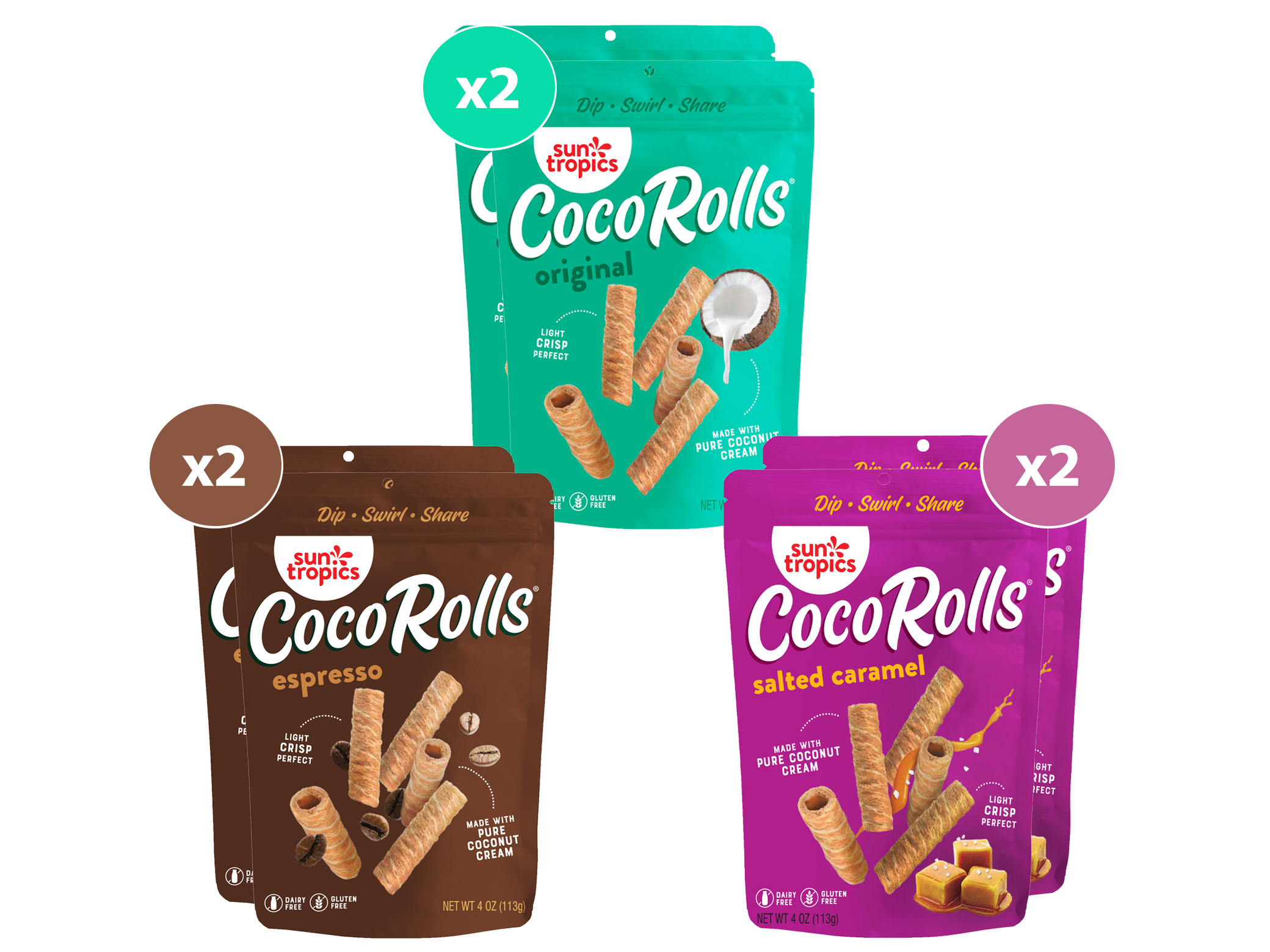 Sun Tropics CocoRolls, Variety 6-Pack (4oz) - Walmart.com - Walmart.com
