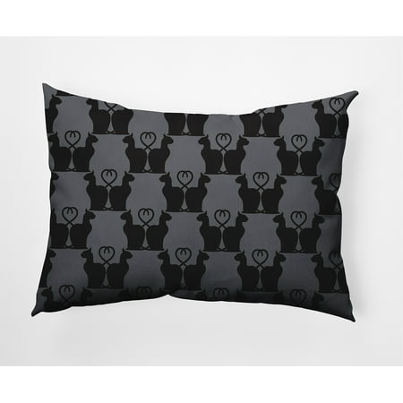 Simply Daisy 14" x 20" Cat Clowder Indoor/Outdoor Polyester Throw Pillow, Steel Gray