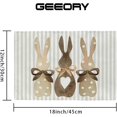 thumbnail image 5 of Easter Placemats 12x18 Inch Set of 4, Polka Dots Bunny Grey Striped Decorative Farmhouse Holiday Spring Table Decoration for Kitchen Dining, Indoor Outdoor Dinner Party Décor Brown GP111-18, 5 of 5