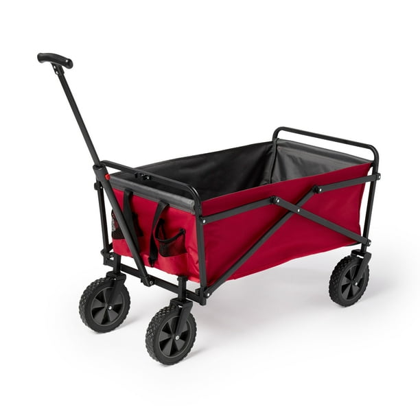 Seina Chariot Utilitaire Pliable de 150 Lb, Rouge/gris