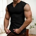 thumbnail image 2 of Men's V Neck Sleeveless Tank Top, Lightweight Polyester, Casual Summer Wear, Relaxed Fit, S-XXXL, 2 of 5