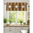 thumbnail image 2 of Yellow Pattern Retro Bohemian Valances for Windows Square Abstract Geometric Valance Rod Pocket Light Filtering Short Window Treatments Curtains for Kitchen Bathroom Living Room Bedroom, 42 x 12 Inch, 2 of 7
