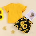thumbnail image 3 of Sinhoon Kids Baby Girl Floral Outfits Letter Print Short Sleeve Shirt Floral Shorts 2PCS Summer Clothes, 3 of 7