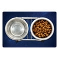 thumbnail image 1 of Dark Blue Pet Mat for Food and Water, Astrology and Space Themed Cluster of Stars Illustration, Non-Slip Rubber Mat for Dogs and Cats, 18" X 12", by Ambesonne, 1 of 2