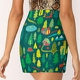 thumbnail image 5 of Green Forest Pattern Women's skirt Mini Skirts A Line Skirt With Hide Pocket Green Forest Woods Woodland Pattern Animals Tents, 5 of 6