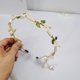 thumbnail image 2 of Diadema de flores para mujeres y niñas, diadema bohemia de hoja dorada, accesorios de hadas para boda, tocado, corona nupcial (floral), 2 of 5