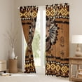thumbnail image 3 of Manfei Rustic Reindeer Black Out Curtains, Brown Aztec Dreamcatcher Curtains Pack of 2 (42x63 Each), Vintage Farmhouse Bedroom Curtains, Luxury Bedroom Decor, 3 of 5