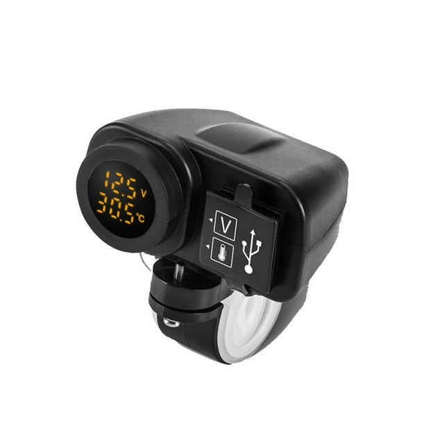 Enchufe de USB dual shamjiam Impermeable Abrazadera de manillar de motocicleta Teléfonos Amarillo