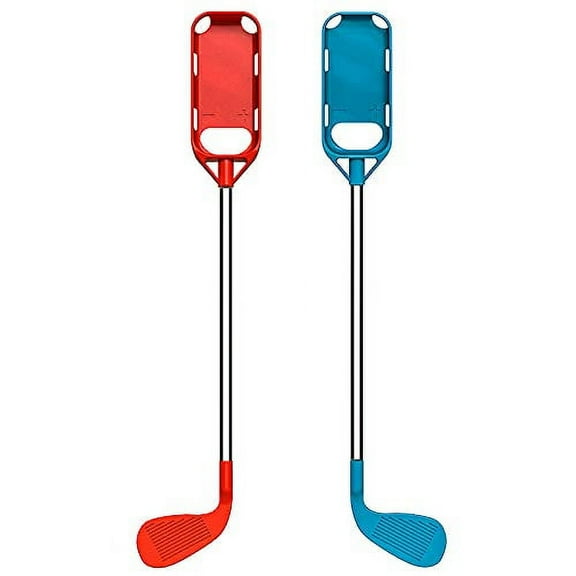 Golf Handle for Nintendo Switch Mario Golf: Super Rush Game, 2 Pack with Hand Strap Game Accessories Golf Grips Fit Switch/Switch OLED Joy-Con Controller, Red Blue