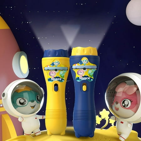 

Shulemin Kids Projection Flashlight High Clarity Educational Early Learning Cartoon Picture Projection Night Light for Toddler