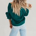 thumbnail image 5 of Fshiont Women's Chunky Knit Open Front Sweater Long Sleeve Button Loose Short Cardigan Outerwear Coats Turquoise XL, 5 of 8