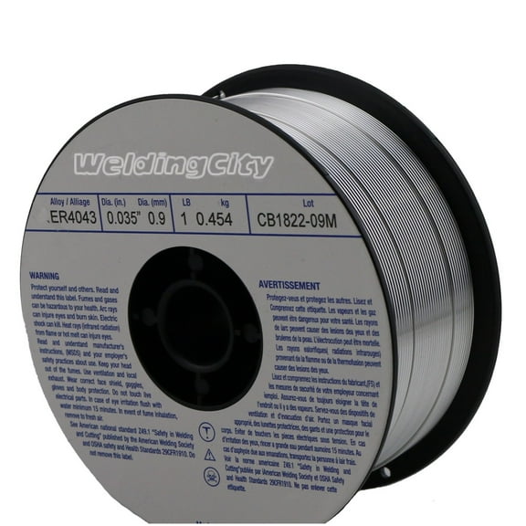 WeldingCity ER4043 Aluminum MIG Welding Wire 1-Lb Spool 0.035" (0.9mm)