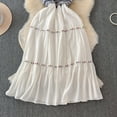 thumbnail image 6 of Holiday Beach Vestidos Spaghetti Strap Knit Patchwork Sleeveless A-line Dresses Ethnic Style Color-block Dress Summer Dropship, 6 of 7