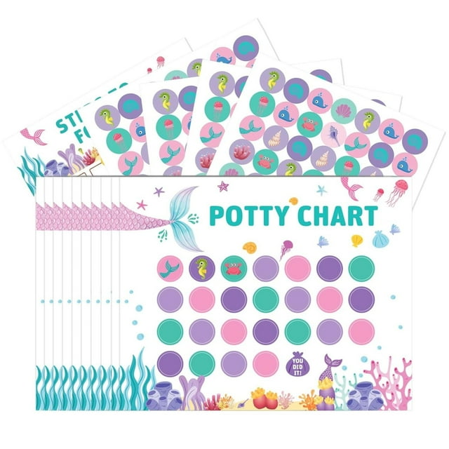Toilet Training Stickers, Cartoon Potty Decals, Removable Toddler Bathroom Decor Easy-On Removable & Waterproof Stickers for Toilet Seat & Potty Chair, Make Toilet Training Fun