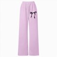 thumbnail image 4 of TOWED22 Girl's Baggy Sweatpants Letter Patched Wide Leg Pants Elastic Waist Long Trousers Joggers Trendy(Purple,15-16 Y), 4 of 4