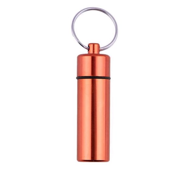Caja de pastillas impermeable de aleación de aluminio, botella de agua para exteriores, Mini contenedor de primeros auxilios portátil, llavero Almacenamiento y organización del hogar Amarillo Toystoory JJ18016-02B
