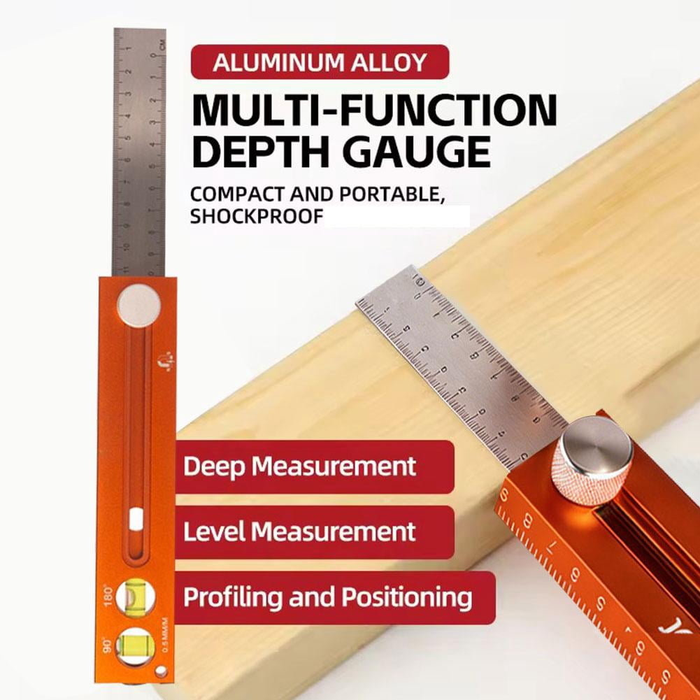 Adjustable Positioning Marking Protractor Tool,Multi-Angle Scribing Ruler Depth Measuring Ruler for Precise Angle Measurement and Marking in Woodworking, Crafting and Construction
