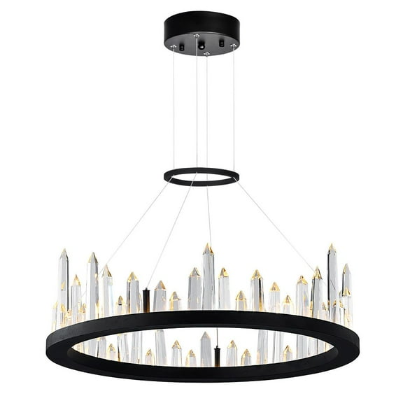 CWI Lighting Juliette Transitional Metal LED Chandelier in Black