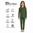 thumbnail image 2 of Kids 100% Merino Wool Base Layer Set Unisex Thermal Underwear Sets for Girls and Boys, 2 of 6