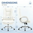 thumbnail image 2 of CELTOSS Ergonomic Leather Office Chair, White High-Back with Lumbar Support, Heavy Duty Executive Desk Chair for Home Office, White, 2 of 11