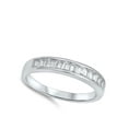 thumbnail image 4 of Stackable Elegant White Cubic Zirconia Wedding Ring .925 Sterling Silver Band Jewelry Female Size 6, 4 of 4