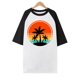 thumbnail image 4 of Tops con estampado de sol de playa de manga corta de ocio con cuello redondo de verano para mujer OAVQHLG3B Store  lin121212, 4 of 5