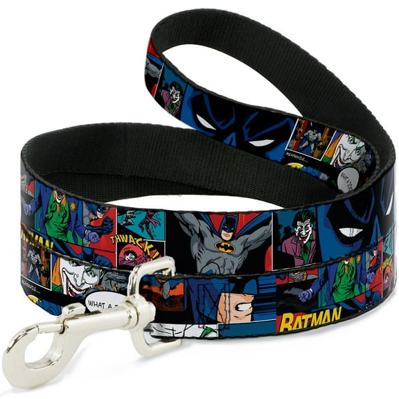 DC Comics Pet Leash, Dog Leash, Batman Joker Comic Strip, 6 Feet Long 1.0 Inch Wide