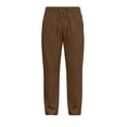 thumbnail image 5 of Mifsaly Mens Lightweight Pants Drawstring Elastic Waist Straight Leg Work Pants Breathable Golf Travel Business Casual Bottoms with Pockets Brown,M, 5 of 7