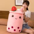 thumbnail image 5 of Nueva llegada Fruta de dibujos animados burbuja taza de té juguetes de peluche la vida Real Boba comida con succión de peluche almohada suave cojín abrazo Decoración, 5 of 5